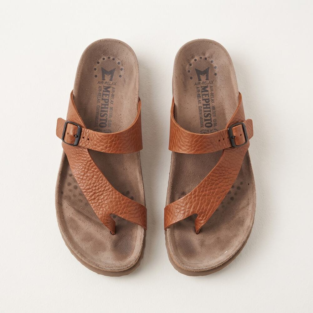 Mephisto Womens 10 Coastal Old Money Minimalist Leather Helen Toe Post Sandal